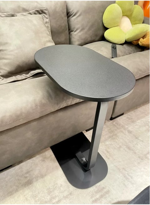 C Shaped End Table, Side Table for Couch and Bed, Small Side Table, TV Tray Table for Small Spaces, Living Room, Bedroom, Rustic Snack Table 45*30*63CM