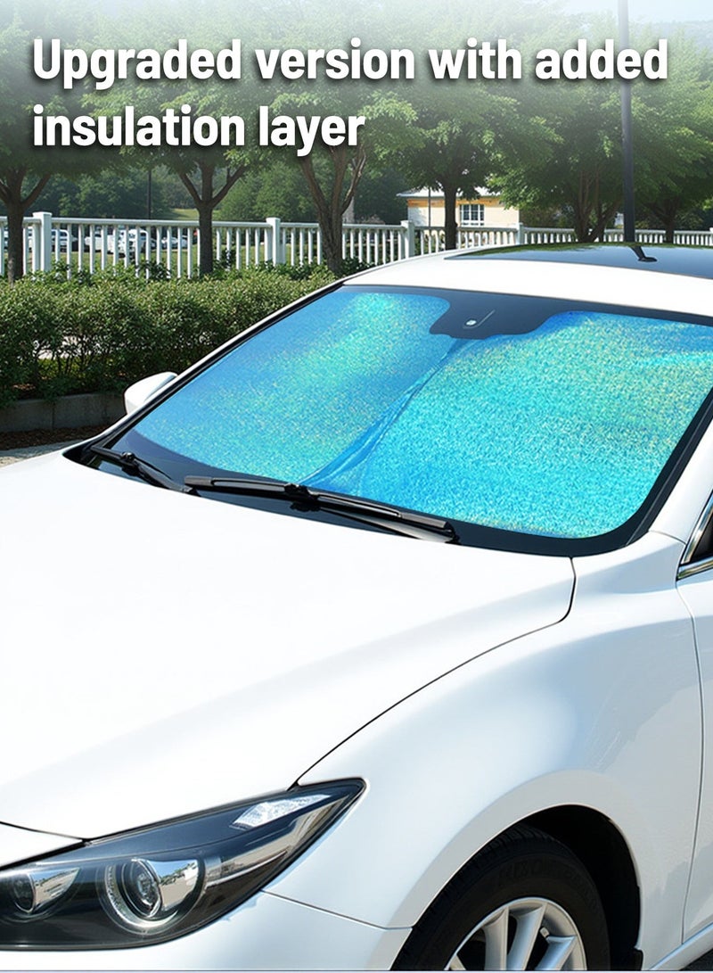 Light Weight Foldable Car Windshield Sunshade with Storage Pouch, Front Windshield Reflective Sunshade, Car Window Sunshade for Sun Heat Protection and Block UV Rays, Keep Vehicle Cooler - Image 5