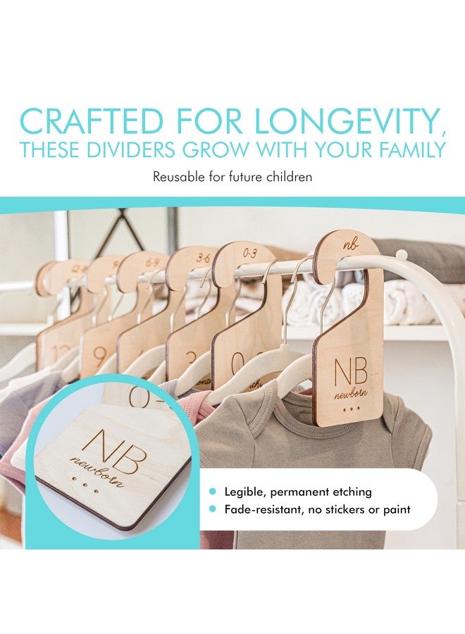 White Loft Baby Clothes Dividers for Closet - Wood Size Dividers for Newborn to 24 Months, Nursery Organizer, Large 1in Letter Size (Set of 7) - Image 3