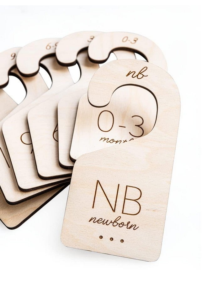 White Loft Baby Clothes Dividers for Closet - Wood Size Dividers for Newborn to 24 Months, Nursery Organizer, Large 1in Letter Size (Set of 7) - Image 1