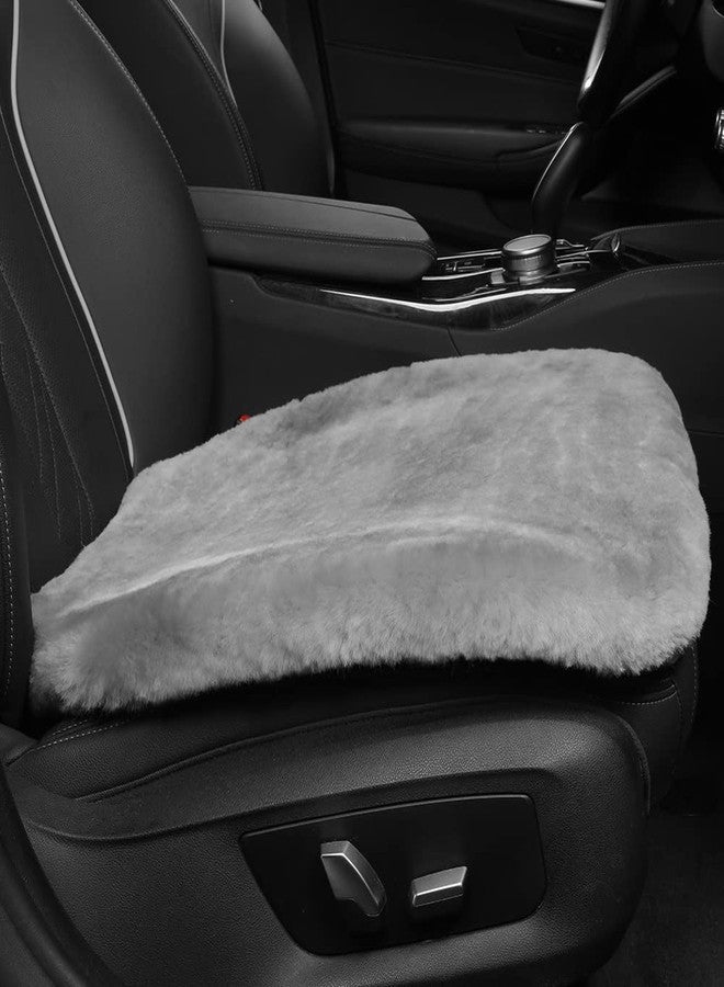 IRIWOOL Genuine Sheepskin Auto Seat Pad, Australian Soft Wool Seat Cover Breathable and Sweat-Wicking Comfort Warm Universal Fit,19.2 inch x19.2 inch (Front seat Cushion 1pc, Gray) - Image 3