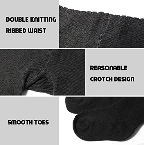 BEAR MUM Baby Girls' Seamless Organic Cotton Tights Black 12-24month - Image 2
