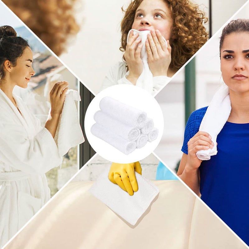 اورايتي مناشف يدوية بيضاء من 12 عبوة - تجفيف سريع ومساءات من مناشف الصالة الرياضية البصرية 16x28 بوصة - مناشف اليوغا ذات الوزن الخفيف والخفيف - مناشف التخييم متعددة الأغراض لفندق وحمام سبا - Image 5