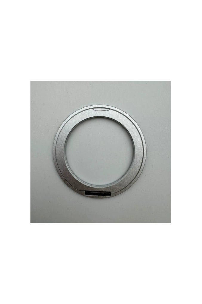 Magsafe Magnetic Ring Buckle Mobile Phone Bracket Large Hollow Ultra-thin Metal Ring Buckle Rotating Bracket-Color:Model B hollow stand without glue requires a groove (silver)  - Image 1