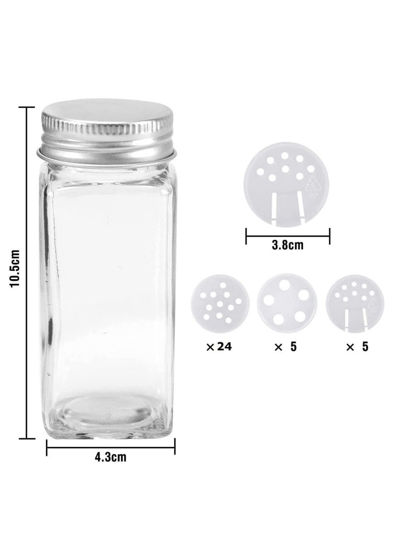 MIXDE - 24-Piece 120ml Empty Glass Spice Jar Set with Accessories - Image 1