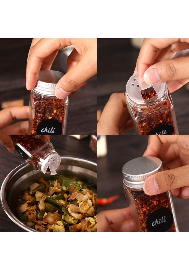 MIXDE - 24-Piece 120ml Empty Glass Spice Jar Set with Accessories - Image 1
