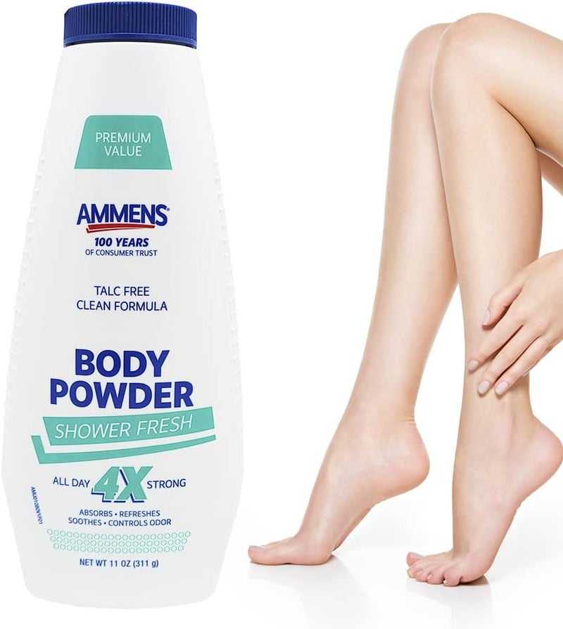 AMMENS Medicated Shower Fresh Body Powder - Talc Free, 11oz - Image 5