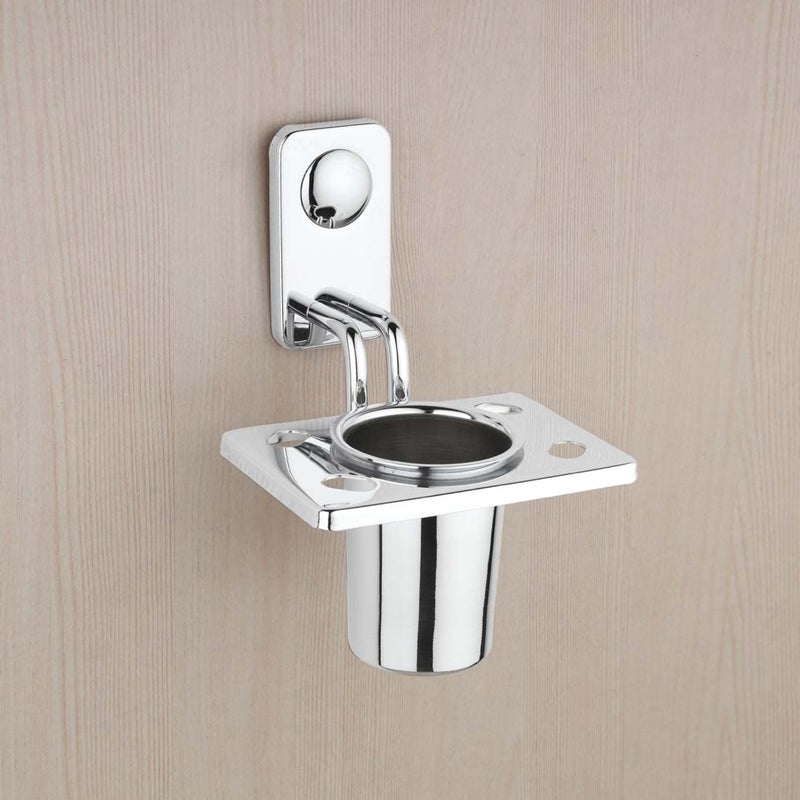 Ferio Stainless Steel Tooth Brush Holder Stand Bathroom Accessories Wall Mounted Chrome Finish (Pack of 1) - Image 3