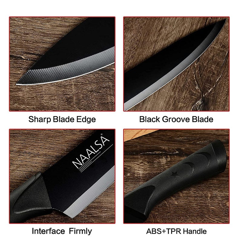 NAALSA Riya 1Pc Chef Knife Stainless Steel High Carbon Professional Kitchen Knives with Non Stick Coating Chef Knife 8 - Image 4