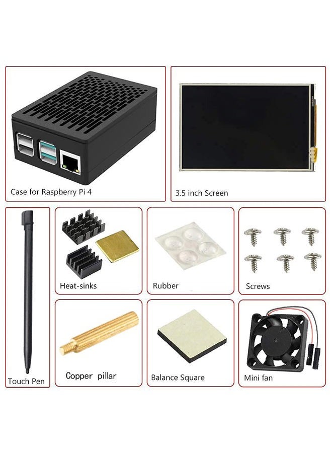 CUQI for Raspberry Pi 4 TFT 3.5 inch Touch Screen with Case, Mini Cooling Fan and Heatsink, 480x320 Resolution 60fps Monitor LCD Display - Image 5