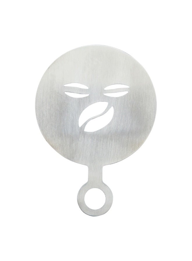 Restaurantware Restpresso 4.75 Inch Latte Stencil, 1 Coffee Bean Coffee Stencil - Coffee Art Template, Decorate Cupcakes, Cakes, or Cookies, Stainless Steel Cappuccino Stencil, Heat-Resistant - Image 1