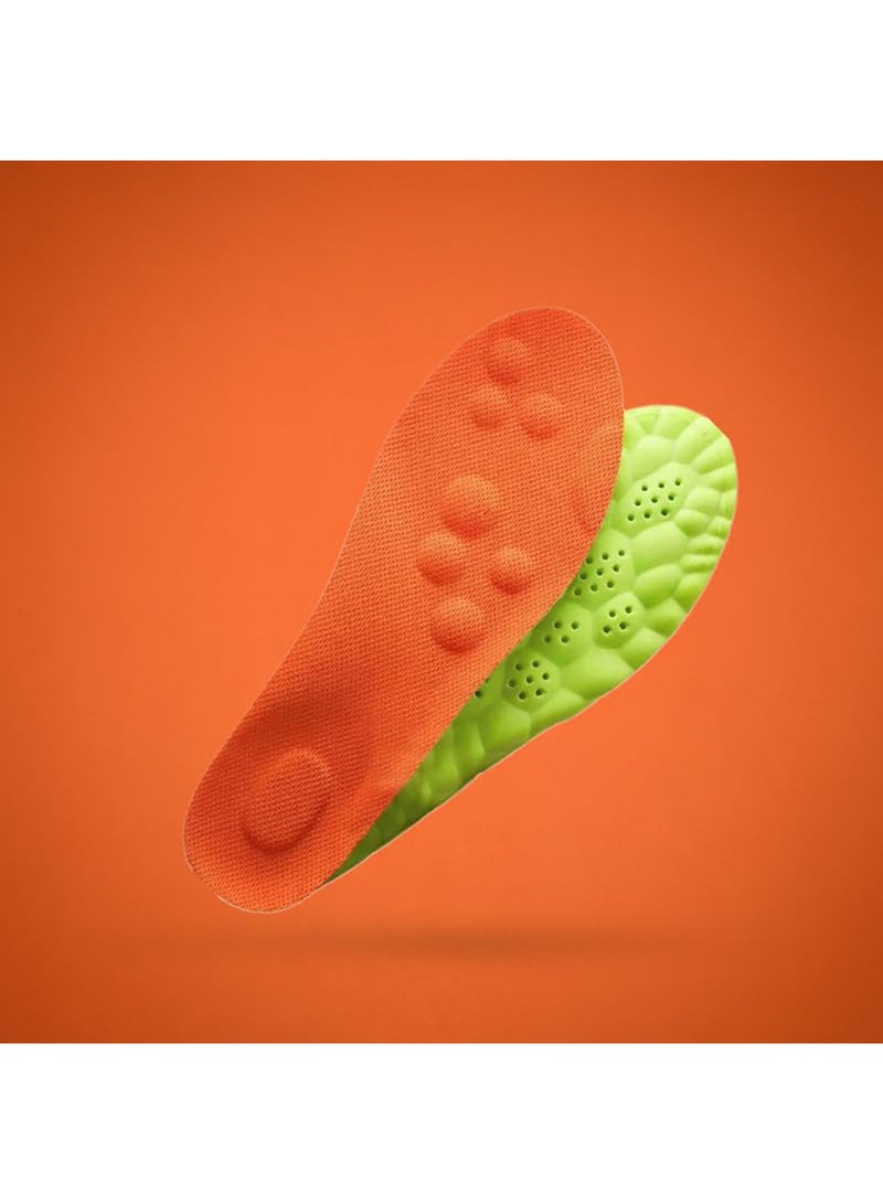 Tishta Orthopedic Shoe Insole - Cushioned Foot Support for Walking - Cut-to-Size Design for Daily Comfort & Shock Absorption - Orange - (1 Pair) (Memory Foam) - Image 2