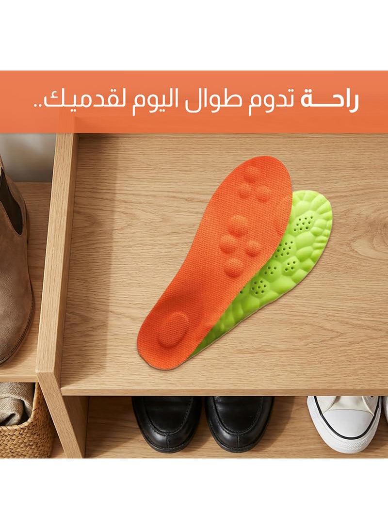 Tishta Orthopedic Shoe Insole - Cushioned Foot Support for Walking - Cut-to-Size Design for Daily Comfort & Shock Absorption - Orange - (1 Pair) (Memory Foam) - Image 5