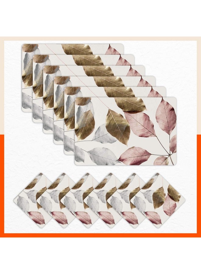 Bathla Table Mats - Set of 6-45cm x 30cm PVC Table Placemats & Coasters for Home Dining Table | Multipurpose, Heat-Resistant, Waterproof & Washable | Matworks (Lamina) - Image 1