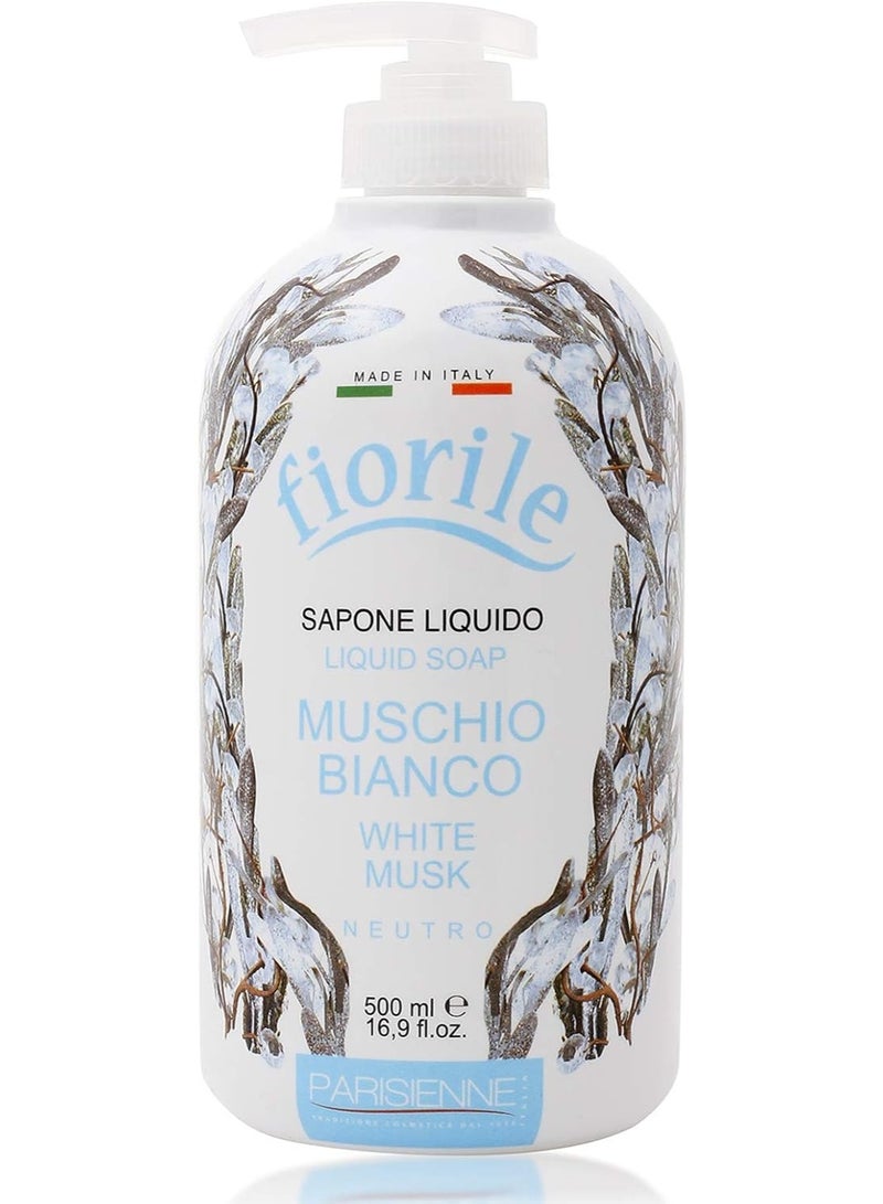 باريزيان صابون سائل لليدين برائحة المسك الأبيض من فيوريل، 500 مل - Image 1