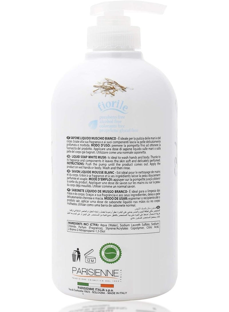 باريزيان صابون سائل لليدين برائحة المسك الأبيض من فيوريل، 500 مل - Image 2