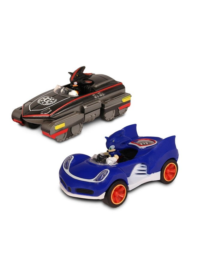 Nkok Sonic Transformed Allstars Racing Pull Back Action: Shadow And Sonic Hedgehog Two Vehicles Video Game Legends No Batteries Required Pull Back Release And Watch It Go  - Image 1