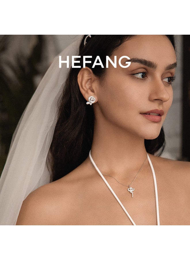 Hefang Elegant Rose Stud Earrings, Versatile Earrings For Women, High-end Birthday And New Year Gift For Girlfriend - Image 2