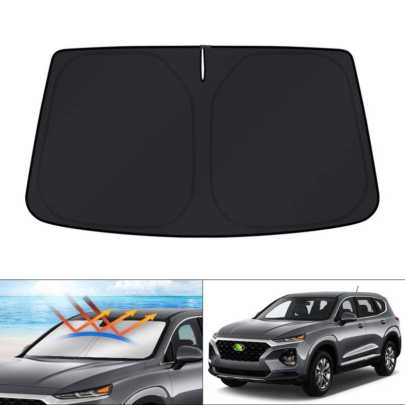 KUST Windshield Sun Shade Hyundai Santa Fe 20132018 Accessories Custom Fit for Window Sun Visor Protector Foldable Blocks UV Rays Keep Your Car Cooler