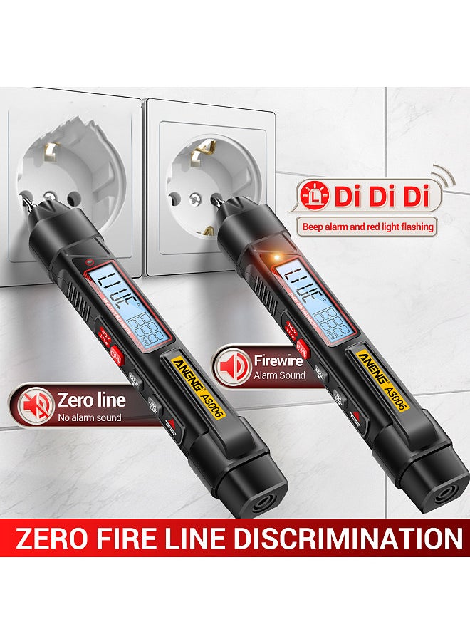 A3006 Pen Type Digital Multimeter 4000 Count AC/DC Voltage Tester Zero Fire Line Detector Resistance Capacitance and Diode Testing Electric Tools