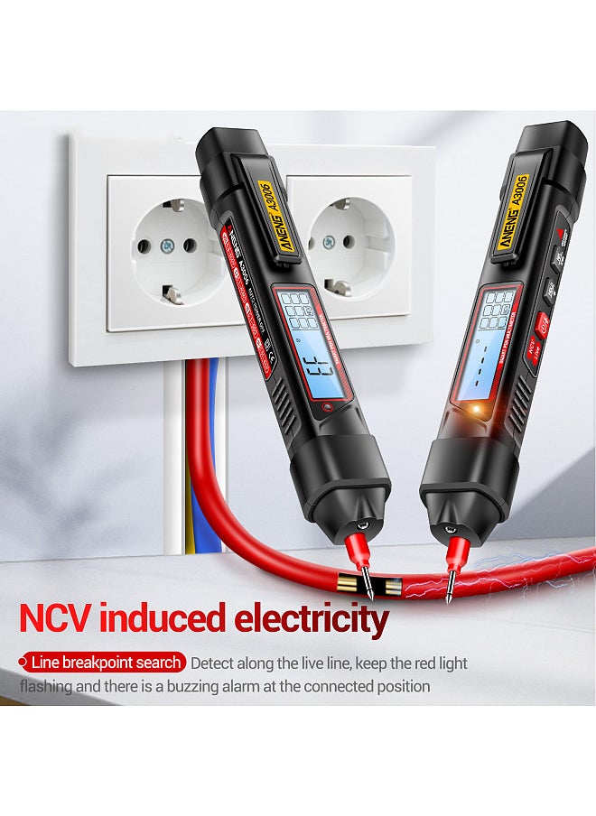A3006 Pen Type Digital Multimeter 4000 Count AC/DC Voltage Tester Zero Fire Line Detector Resistance Capacitance and Diode Testing Electric Tools