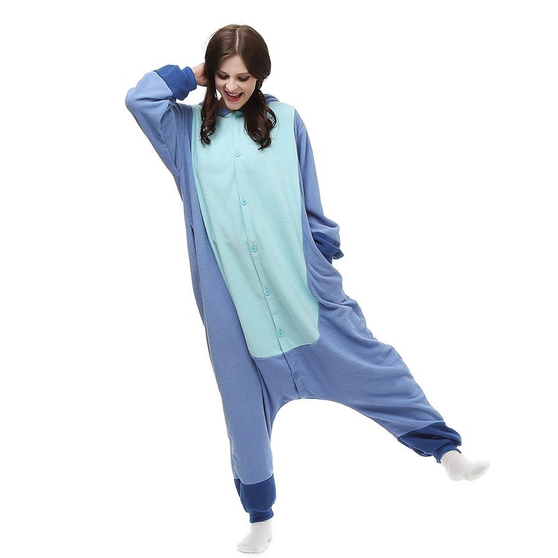 DEAGUI Unisex-Adult Animal Onesies Pajamas Halloween Costume Cosplay Funny Christmas Party Wear Daily Carton Outfit Blue - Image 3