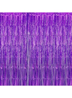 Generic 3.2ft x 6.6ft  Metallic Tinsel Foil Fringe Curtains Photo Booth Props for Birthday Wedding Engagement Bridal Shower Baby Shower Bachelorette Holiday Celebration Party Decorations  - Image 1