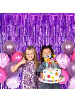 Generic 3.2ft x 6.6ft  Metallic Tinsel Foil Fringe Curtains Photo Booth Props for Birthday Wedding Engagement Bridal Shower Baby Shower Bachelorette Holiday Celebration Party Decorations  - Image 2
