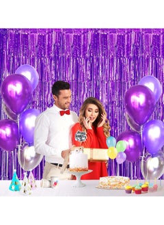 Generic 3.2ft x 6.6ft  Metallic Tinsel Foil Fringe Curtains Photo Booth Props for Birthday Wedding Engagement Bridal Shower Baby Shower Bachelorette Holiday Celebration Party Decorations  - Image 3