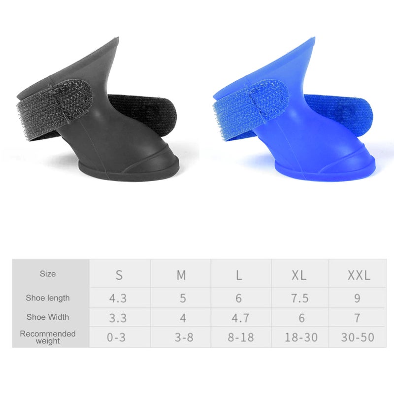 Pet Shoes, Silicone Non-slip Pet Rain Boots Dogs Booties Waterproof Anti-Slip and Adjustable for Rainy Snow Weather - Image 2