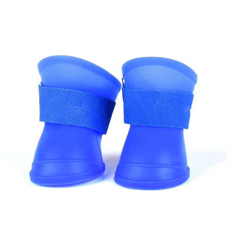 Pet Shoes, Silicone Non-slip Pet Rain Boots Dogs Booties Waterproof Anti-Slip and Adjustable for Rainy Snow Weather - Image 1