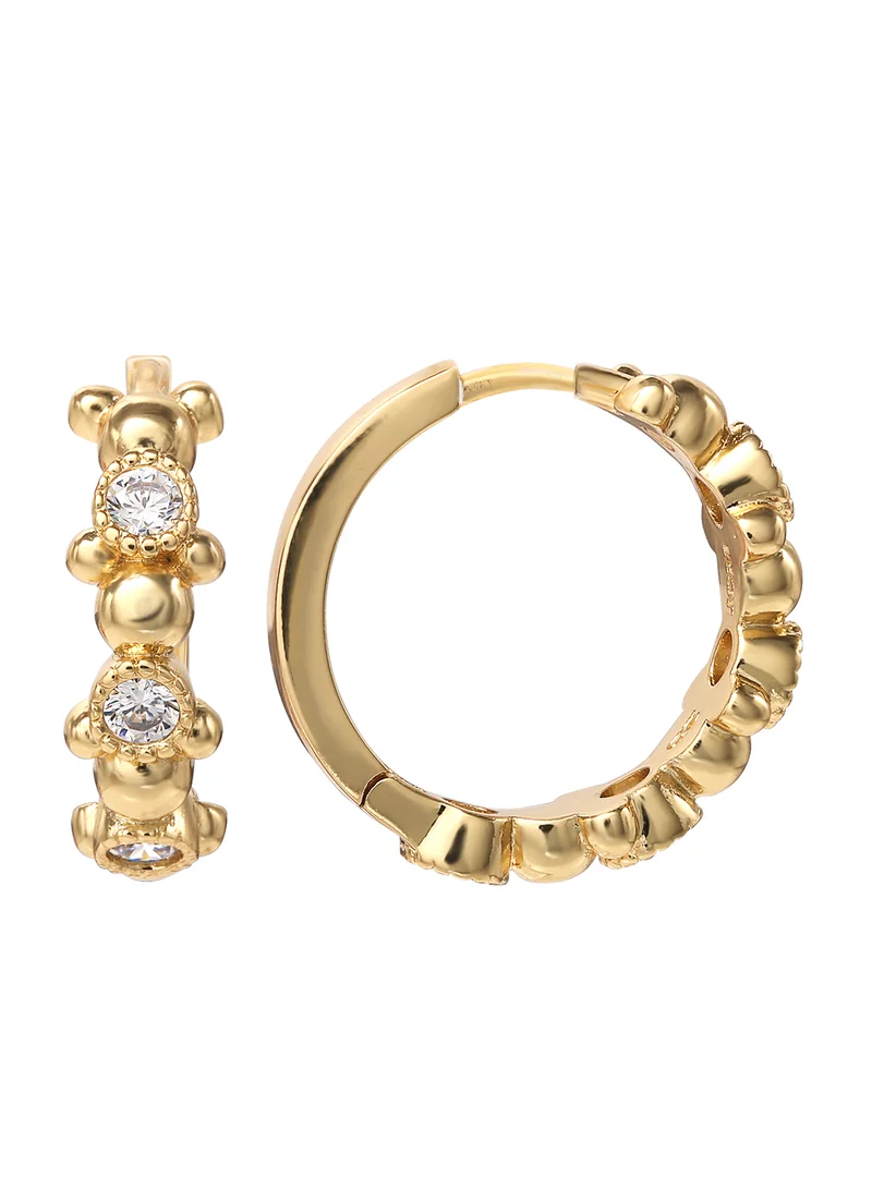 ديزني Minnie Mouse Gold Plate Huggie Stone Set Earrings EF00760YZWL.PS