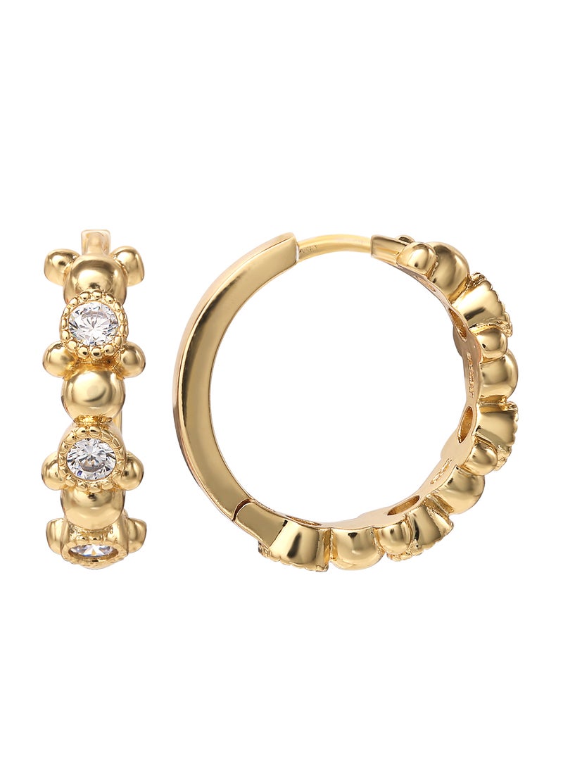 Disney Minnie Mouse Gold Plate Huggie Stone Set Earrings EF00760YZWL.PS - Image 2