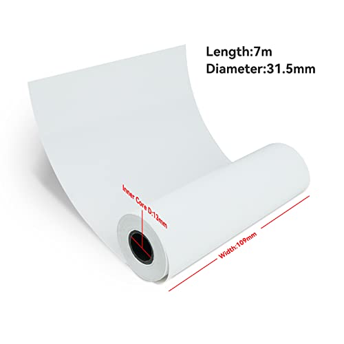 NYEAR A6 Thermal Paper 6 Rolls(110mm/4.3"width/7m long,Φ1.18") for portable printer,Quick-dry thicker brighter and the font is clearer to make the printing quality better -(1 Case - 6 Rolls) - Image 2