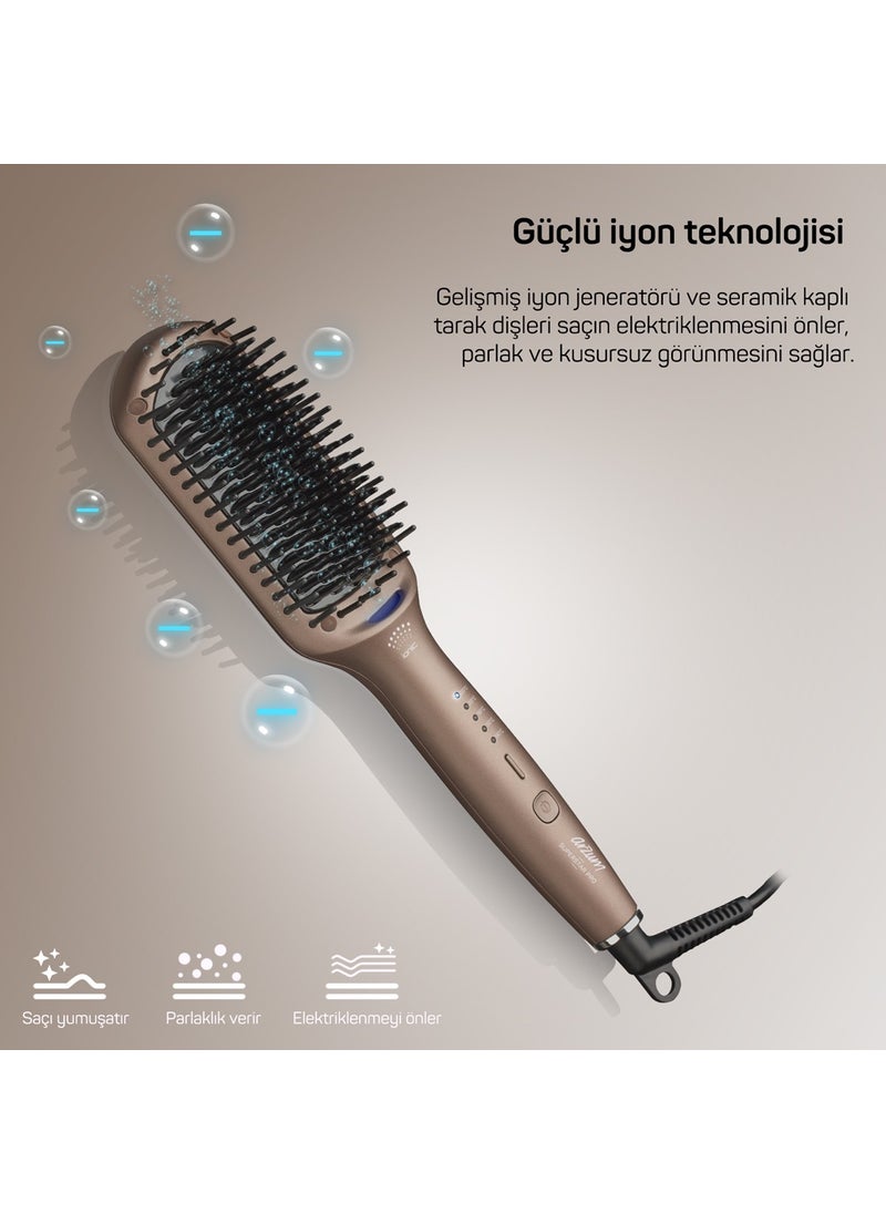 Arzum AR5082-T Superstar Pro Hair Straightening Brush - Earth  - Image 5