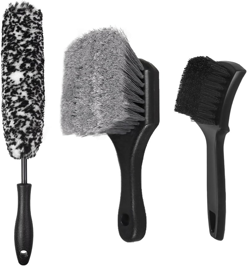 MAKINGTEC 3-Piece Car Wheel & Tire Brush Set for Cleaning Wheels and Interiors - Image 1