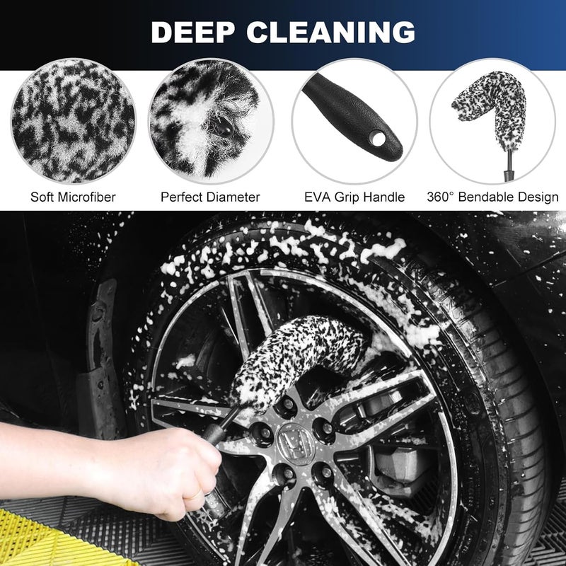 MAKINGTEC 3-Piece Car Wheel & Tire Brush Set for Cleaning Wheels and Interiors - Image 3