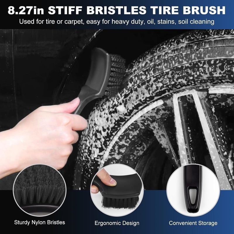 MAKINGTEC 3-Piece Car Wheel & Tire Brush Set for Cleaning Wheels and Interiors - Image 5