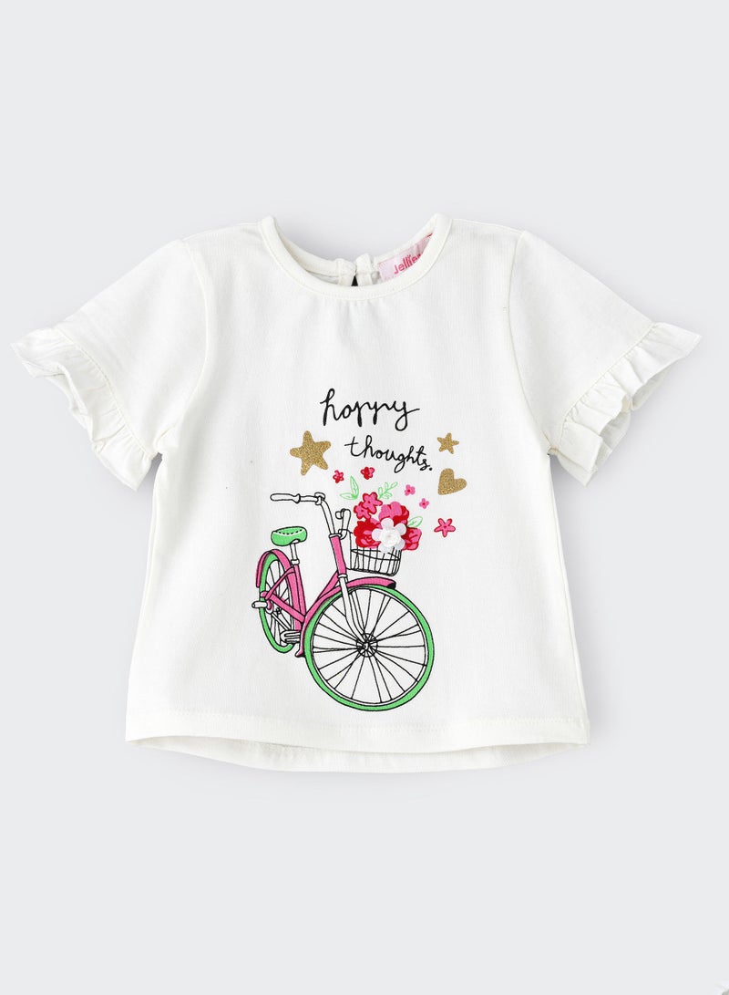 Jelliene Knit t-shirt with print - Image 1