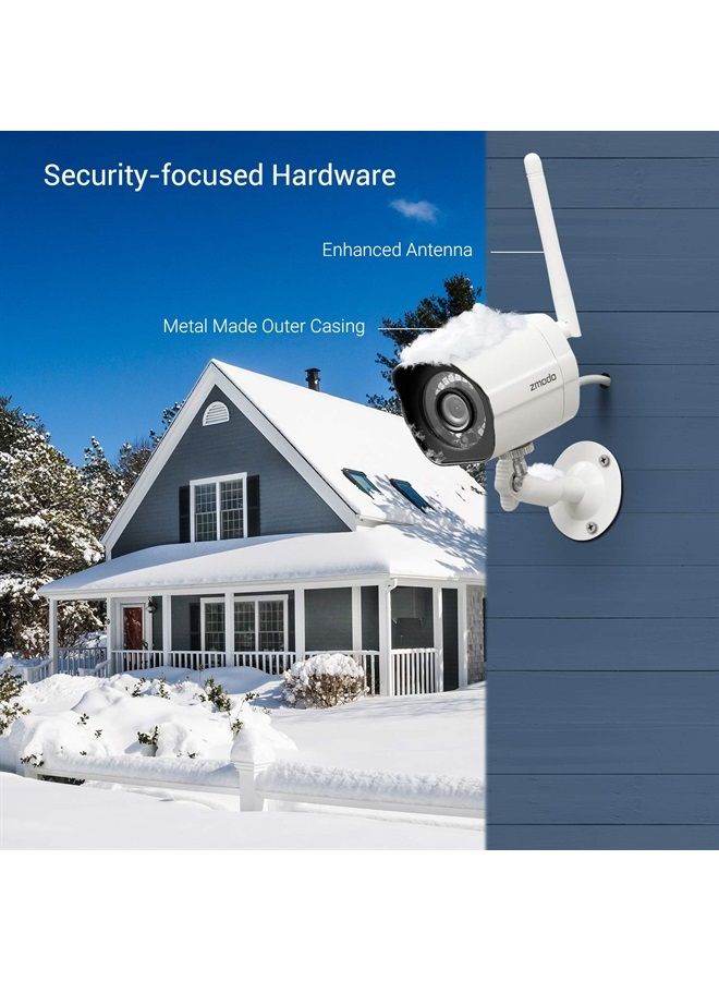 zmodo Outdoor Security Camera Wireless (2 Pack), 1080p Full HD Home Security Camera System, Works with Alexa and Google Assistant, Silver (ZM-W0002-2)  - Image 2