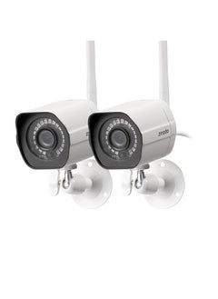 zmodo Outdoor Security Camera Wireless (2 Pack), 1080p Full HD Home Security Camera System, Works with Alexa and Google Assistant, Silver (ZM-W0002-2)  - Image 1