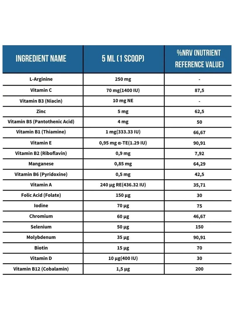 Argivit شراب كلاسيك L-أرجينين، متعدد الفيتامينات والمعادن 150 مل - Image 2