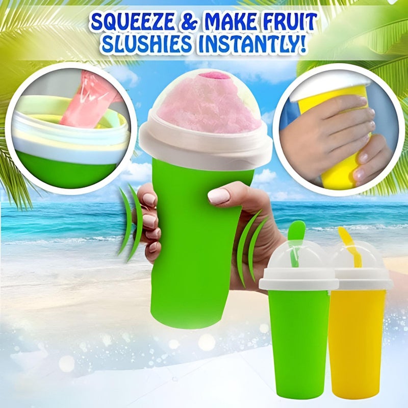 Ice Cream Maker - Fun slushie and milkshake freezing cup designed for kids to enjoy homemade frozen treats safely, with eco-friendly silicone and ergonomic grip design (Green) - Image 5