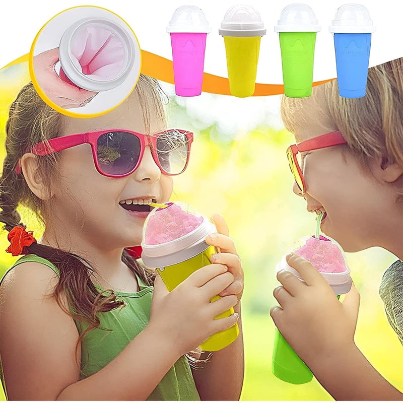 Ice Cream Maker - Fun slushie and milkshake freezing cup designed for kids to enjoy homemade frozen treats safely, with eco-friendly silicone and ergonomic grip design (Green) - Image 4
