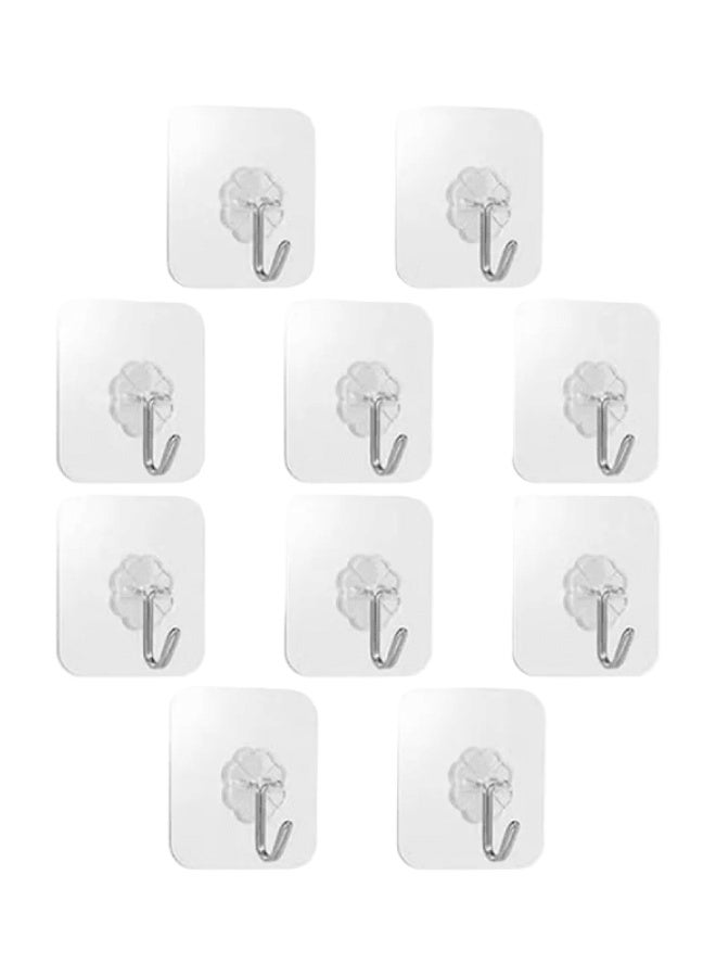 مجموعة من 10 قطع من خطافات الحائط اللاصقة الشفافة - Image 1