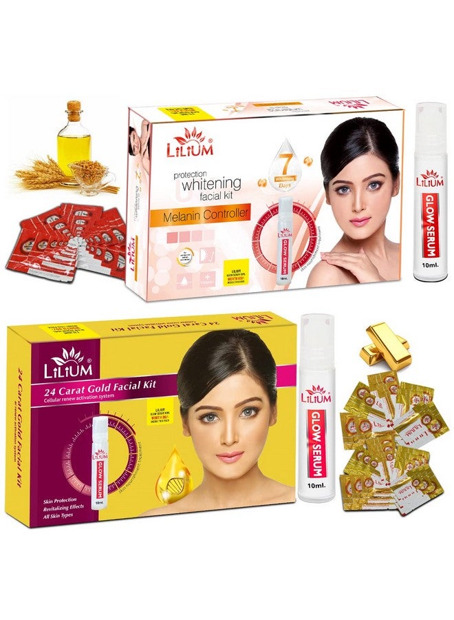 Lilium Gold & Whitening Facial Kit Pack of 2 Cellular Renew Activation System For Luminous and Radiant Complextion, 120g - Image 1