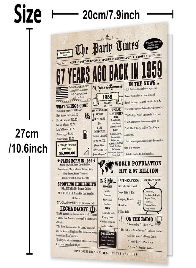 Londue 67th Birthday Card, Funny 67th Birthday Gifts for Women Men, Retro Birthday Decorations for 67 Year Old Mom Dad Grandpa Granny - Image 3