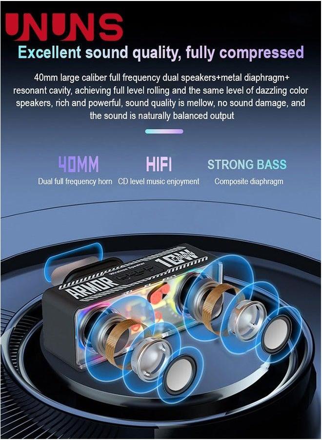 UNUNS Bluetooth Wireless Speaker,Dual Speaker Speaker,Portable Handheld Outdoor Can Be Used For Beach Party,Camping party,Friends Gathering,White - Image 4