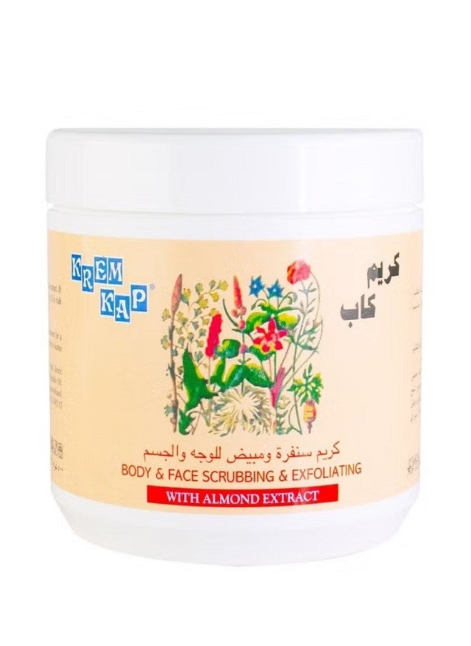 KREM KAP Body & Face Scrubbing & Exfoliating, With Almond Extracts, For All Skin Types, Remove Dead Skin, Increase Skin Smoothness, 500 ml  - Image 1