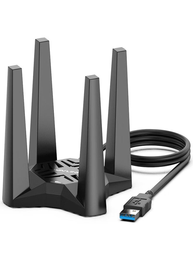 Wavlink Pro54 Usb Wireless Network Adapter For Desktop Computers, 5g Gigabit High-speed Driver-free Ax5400m Computer Host Laptop External Gaming Network Wireless Wifi6 Receiver